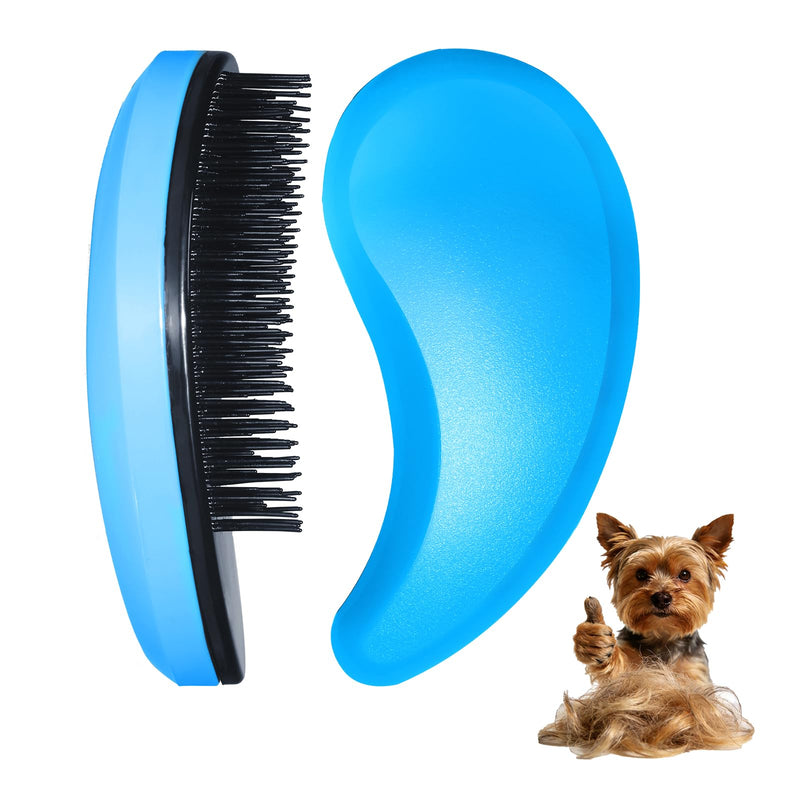 MAEELOU Small Dog Brush- Grooming Tool for Teddy, Yorkies, Maltese, Shih Tzu, Chihuahua - Puppy Hair Brush (Blue)