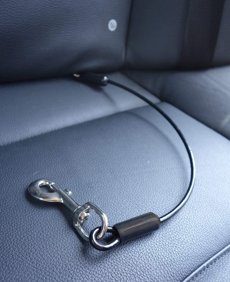Leash Boss Dog Car Seat Belt Restraint - No-Chew Heavy Duty Car Seatbelt for Pets - 5 Sizes - Coated Steel Rope to Preve
