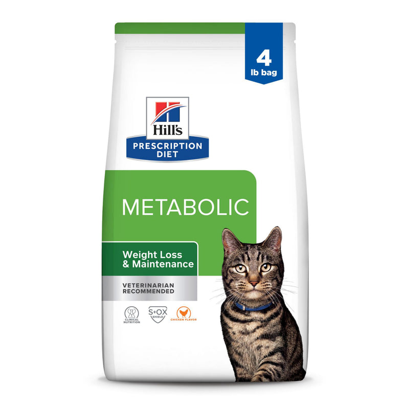 Hill's Prescription Diet Metabolic Weight Management Dry Cat Food, Chicken, 4 lb. Bag
