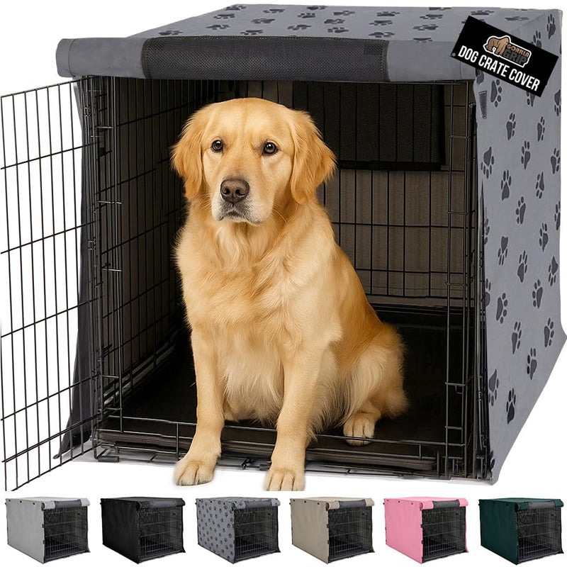 GORILLA GRIP Dog Crate Covers compatible with Amazon Basics Dog Crates, All Sides Open, Privacy Cover Fits 42