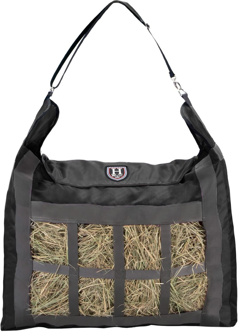 Harrison Howard Premium Durable Slow Feed Horse Hay Bags Oxford Cloth Heavy Duty Large Capacity Horse Feeding Bag-Black