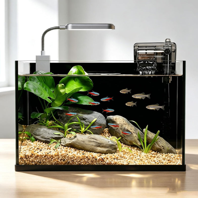 2.8 Gallon Nano Aquarium Starter Kits, Fish Tank with Light
