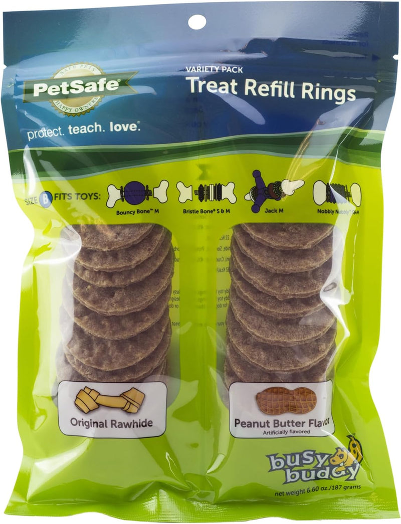 PetSafe Busy Buddy Dog Treat Rings Variety Pack, Medium, Size B, 24 Count