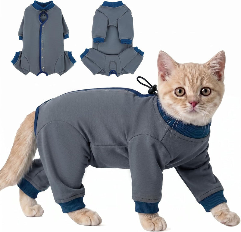QBLEEV Cat Recovery Suit After Surgery, Anti Licking Surgical Cat Onesie