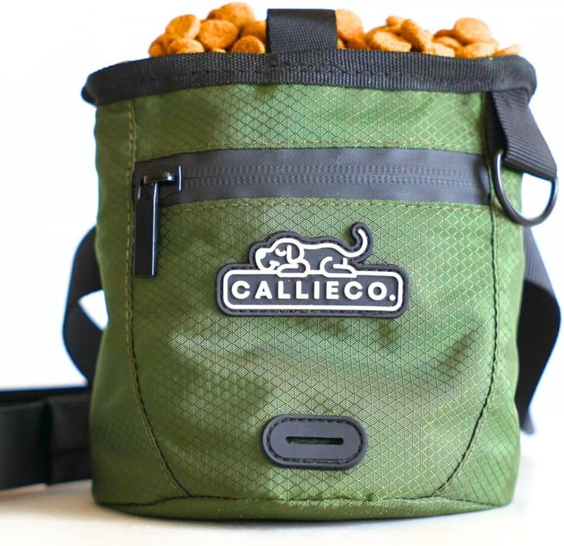 Callieco Mini Dog Treat Pouch with Magnetic & Zipper Closure | Small Waist Belt Training Behavior Aid Bag for Dog Walkin