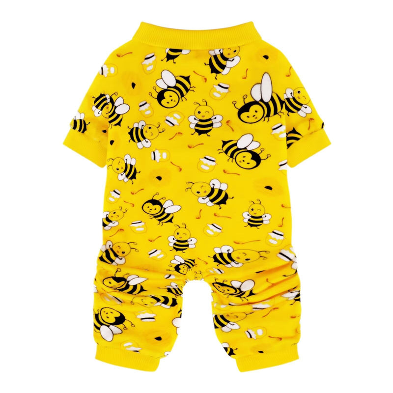 Paiaite Dog Pajamas Onesie: Comfortable Four-Legged Apparel for Small, Medium, & Large Dogs, Polyester Material for Comfort, Wrinkle Resistance, Moisture Wicking, Stretchiness Cute Bee XS