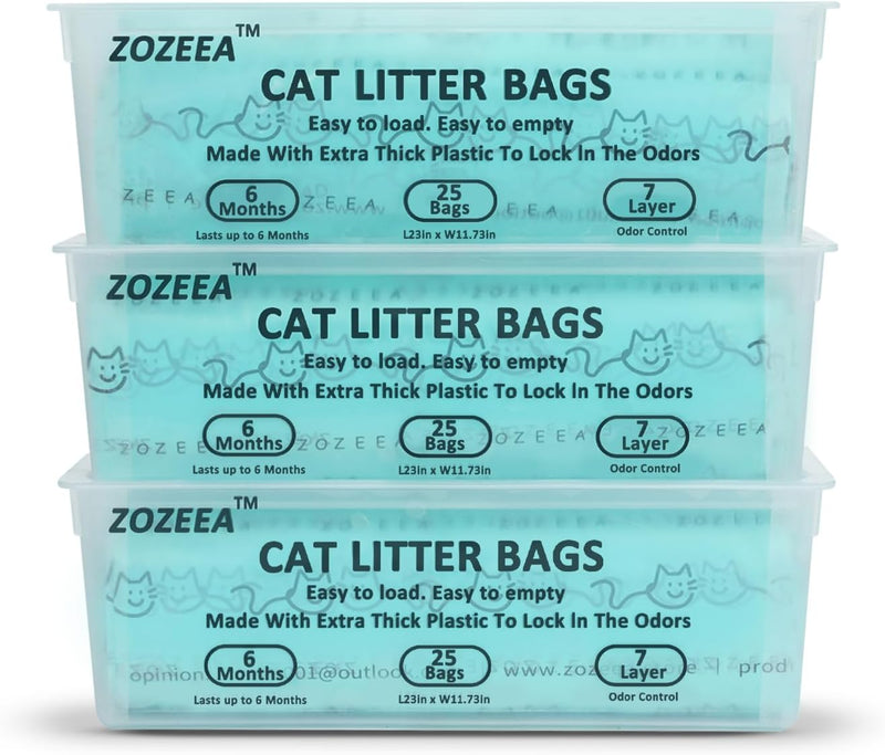 3 Pack Cat Litter Refill Bags for Easy Roll Litter Bin