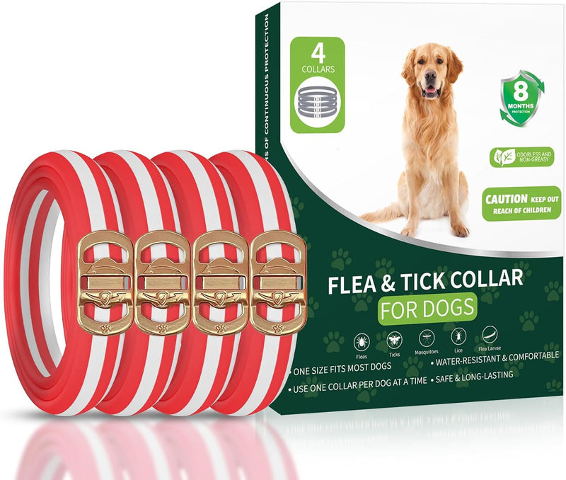 Flea Collar for Dogs, 4 Pack Flea and Tick Prevention for Dogs