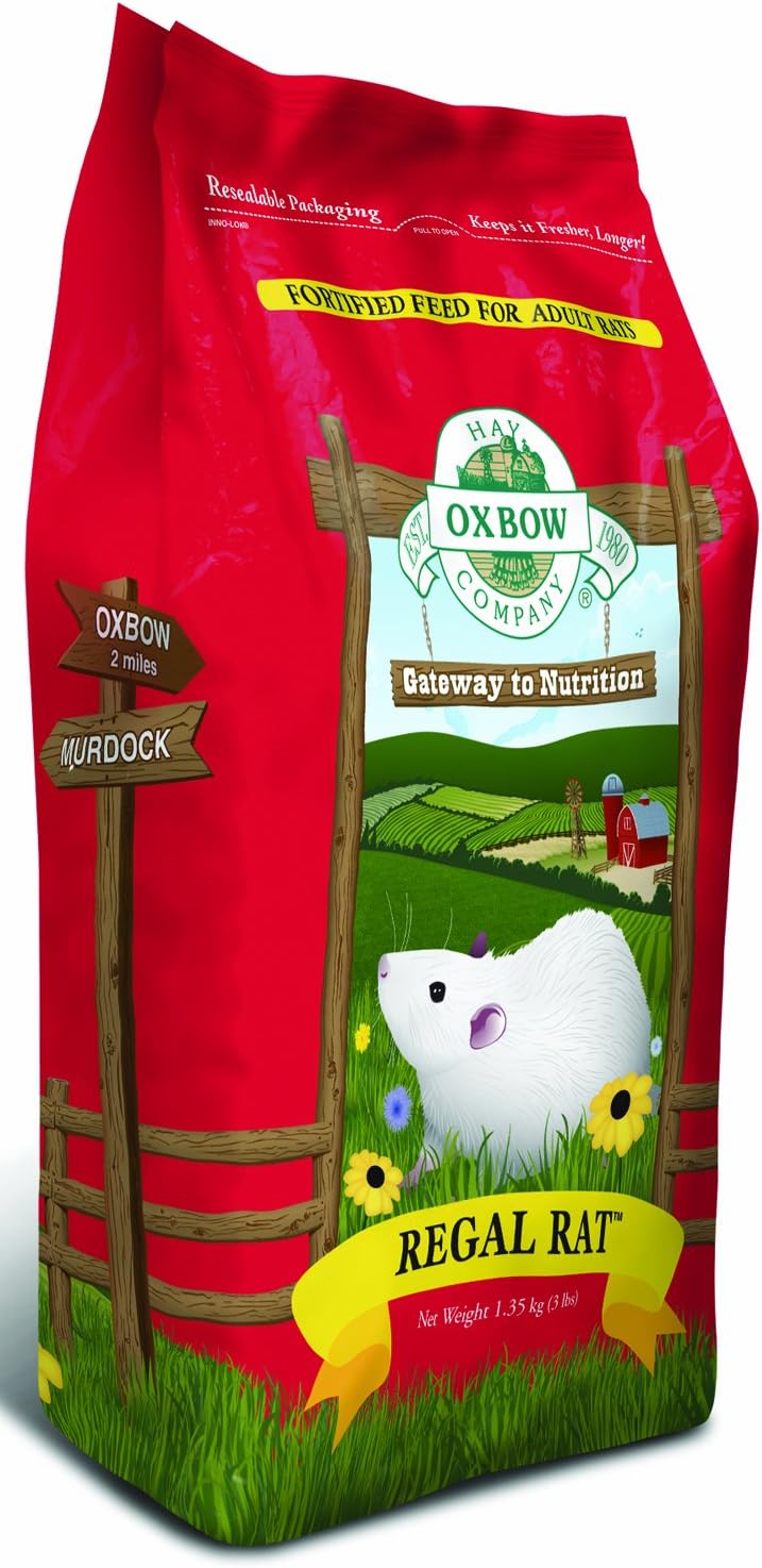 Oxbow Essentials Rat Food, Pet Food for Adult Rats, All-Natural Vitamin & Mineral Rich Formula, Veterinarian Recommended