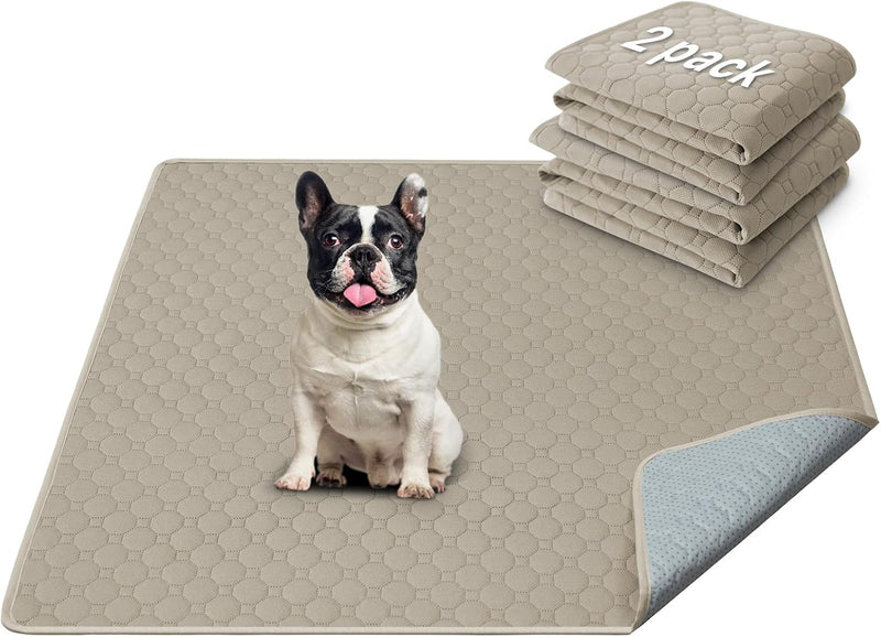 H.VERSAILTEX Premium Washable Pee Pads for Dogs 2 Pack Super Absorbent 100% Waterproof Reusable Non-Slip Quilted Puppy T