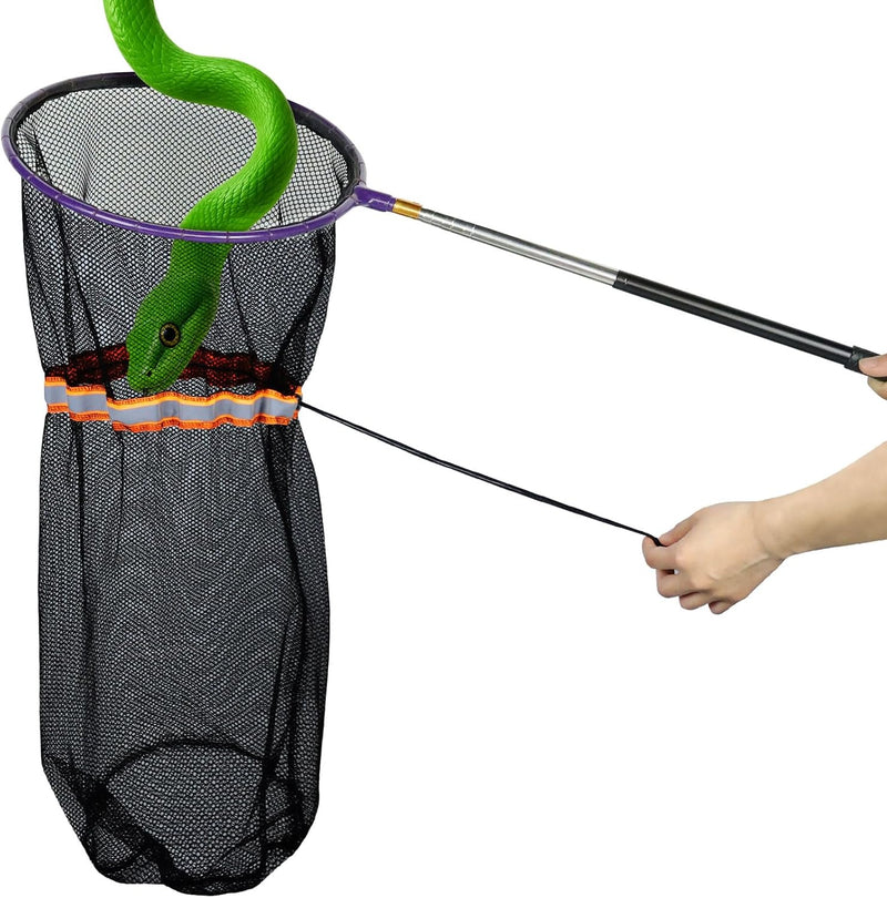 IC ICLOVER Snake Catcher Net, Snake Catching Net & Adjust Pole & Drawstring