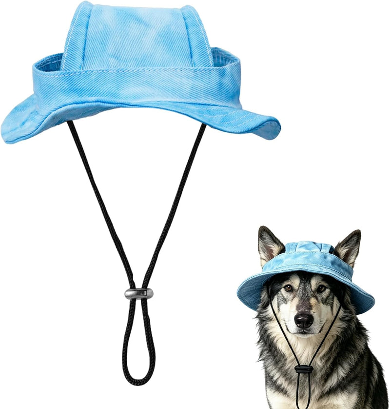 Dog Sun Hat, Hat for Dogs with Ear Holes, Pet Apparel Accessories, Breathable Drawstring for Summer Sun Protection, Outd