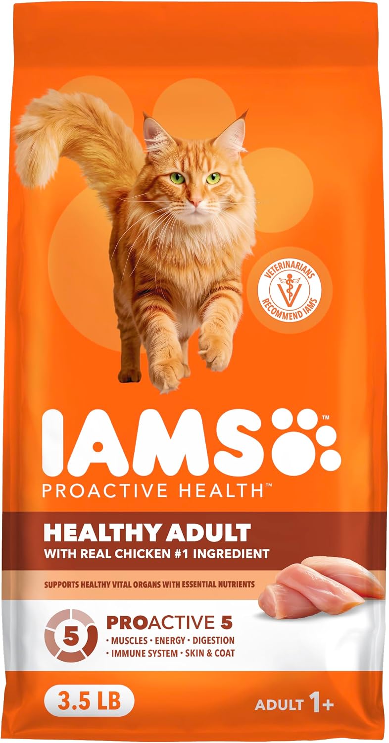 IAMS Proactive Health Healthy Adult Dry Cat Food, Chicken, 3.5 lb