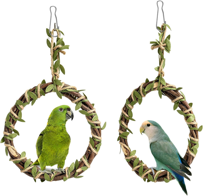 2Pcs Bird Swing Climbing Perch Parakeet Standing Toys Parrot Cages