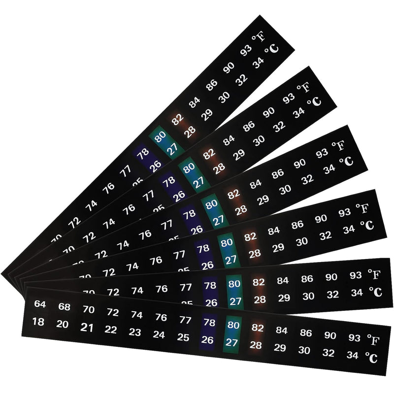 Frienda 6 Pcs Horizontal Stick on Thermometer Strip, 64-93°f (18-34°c)