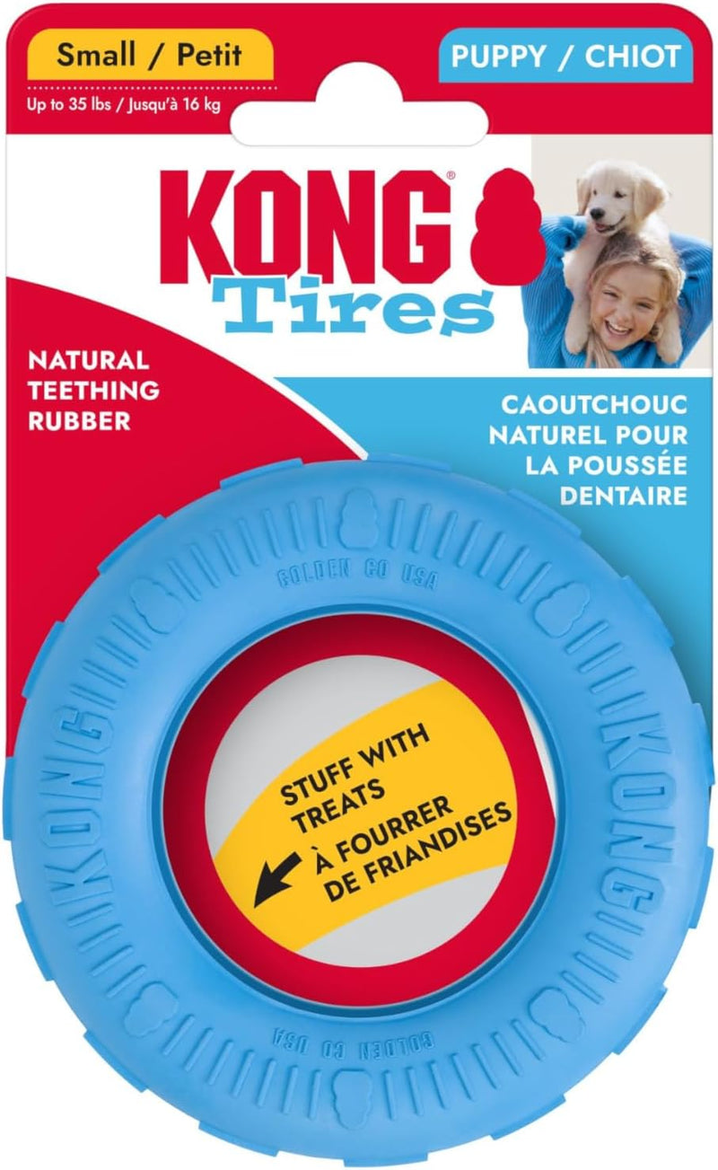 KONG Puppy Tires, Natural Rubber Teething Toy, for Small Puppies