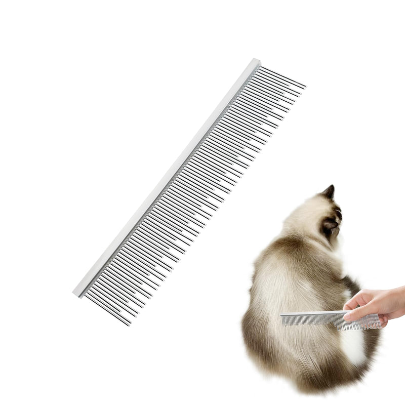 6 Inches Stainless Steel Pet Comb for Dogs & Cats, Metal Detangling Grooming Tool for Long & Short Haired Pets, Anti-Static Cat Comb with Rounded Teeth for Matted Fur Removal & Shedding Control