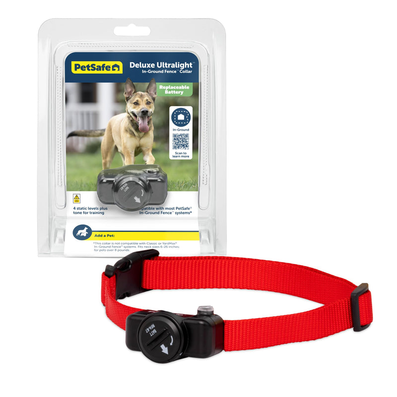 PetSafe Ultralight Pet Fence Receiver Collar for Dogs and Cats Over 8 lb. - Waterproof with Tone and Static Correction - Electric Dog Collar - from the Parent Company of Invisible Fence Brand