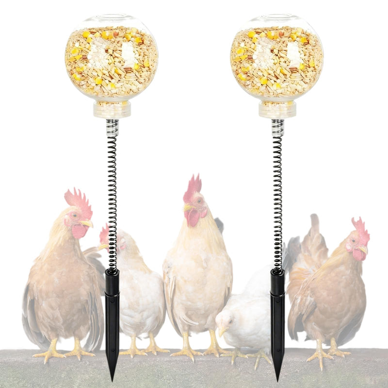 hhdatc 2PCS Chicken Peck Toys Poultry Enrichment Swing & Slow Feeder Chicken Treat Dispenser for Hens Ducks Birds and Parrots Transparent Coop Toys for Fun & Feeding