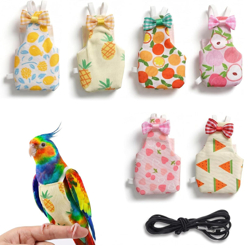 6 Pcs Bird Diaper, Reusable Chicken Diapers, Parrot Diaper Flight Suit with Waterproof Inner - Cute Pet Bird Diapers for