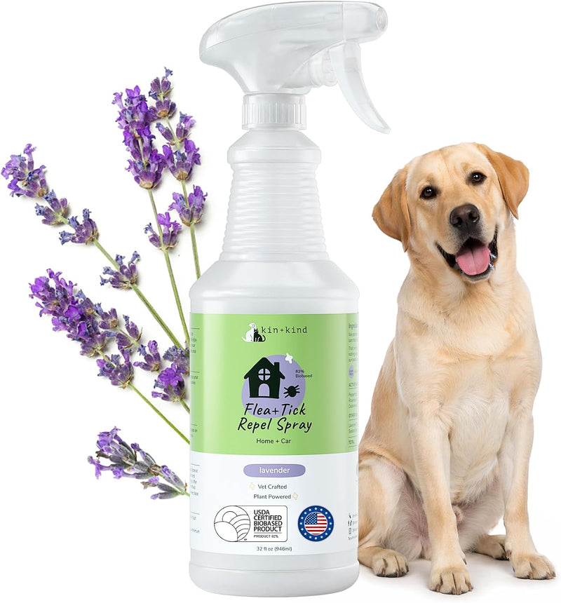 kin+kind Flea & Tick Home & Car Repel Spray, Lavender Mint, 32 fl oz