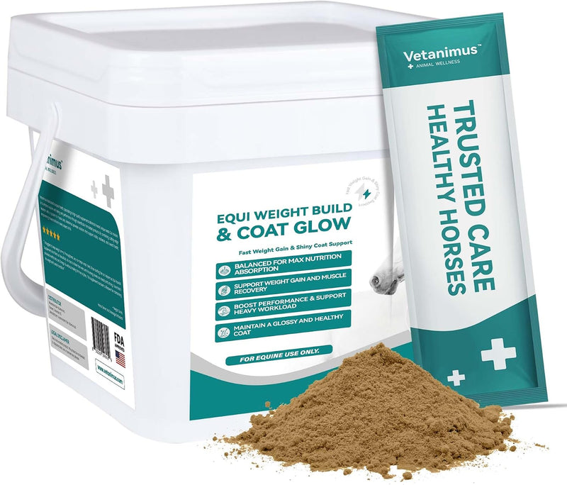 Horse Feed Topper with Flaxseed, High-Fat Feed Mix with Corn & Rice Bran, Easy-Mix Horse Feed Additive 1400g