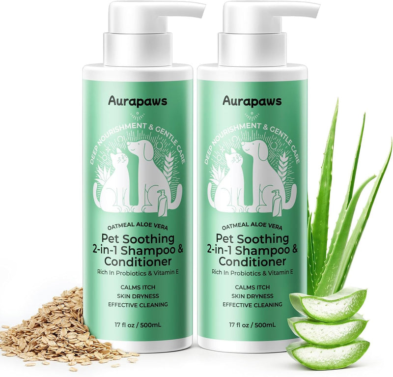 Probiotic Oatmeal Dog Shampoo and Conditioner, Aloe Coconut Oil