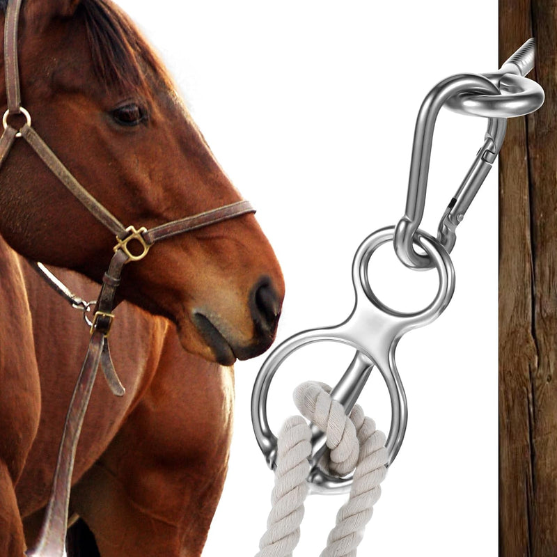 MAQUITA Horse Tie Ring, Safe Tie Horse Supplies, Humane Way Tie Ring, Magnetic Ring for Tying and Retracting, Helps Hors