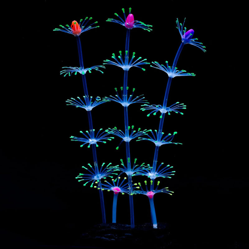Uniclife Strip Coral Plant Ornament Glowing Effect Silicone Artificial Decoration for Fish Tank, Aquarium Landscape - Gr