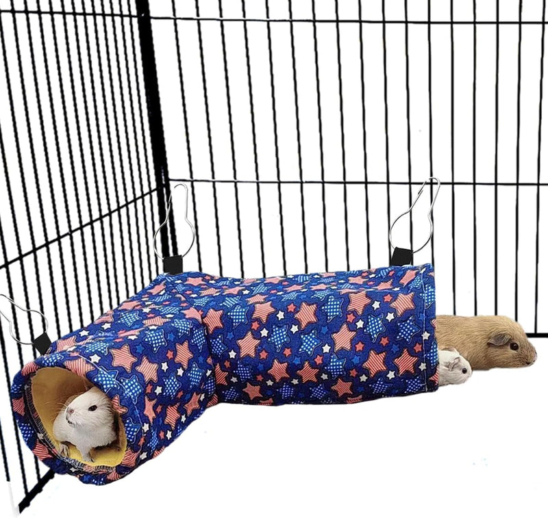EAEDMY Guinea Pig Rat Ferret Hammock, Small Animal Corner Tunnel & Tubes & Bed for Hedgehog Piggy Chinchilla Hideout Toy
