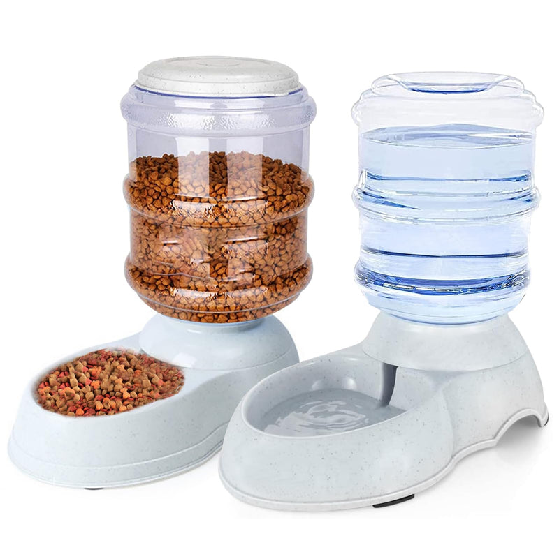 Automatic Dog Feeder and Water Dispenser Set for Large Dogs, 3 Gallon Gravity Dog Cat Food and Water Dispenser Set with Pet Food Bowl,Large Pet Food Water Dispenser Station
