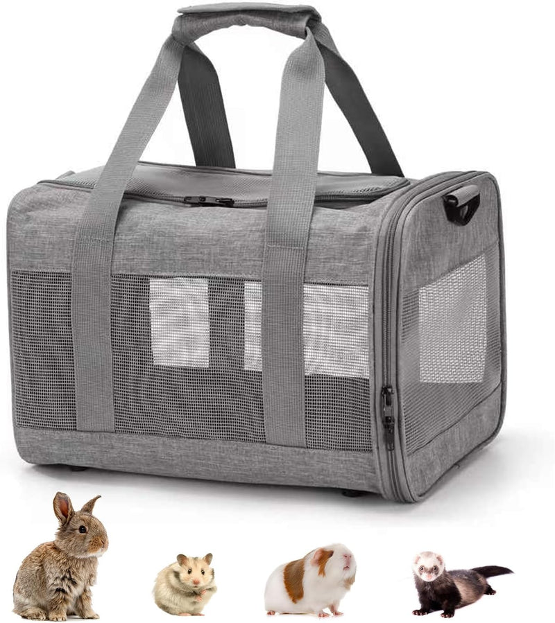 kathson Small Animal Carrier Bag, Guinea Pig Rabbit Travel Carrier Breathable Mesh Window Pet Portable Hand Bag for Hams