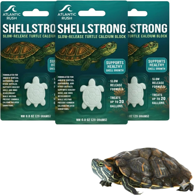 Shellstrong Premium Calcium Block for Aquatic Turtle - Slow Release Water Tank Conditioner - Cuttlebone for Aquarium - T