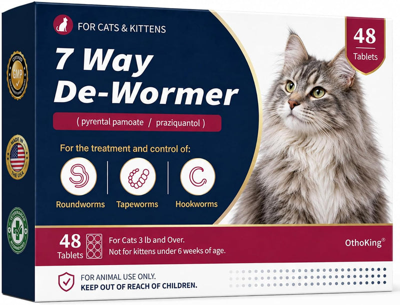 Dewormer for Cats & Kittens, Broad Spectrum Wormer for Tapeworms, Roundworms & Hookworms, Chicken Flavor
