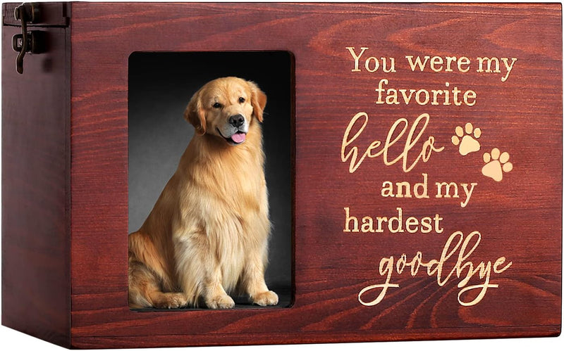 DGDCDV Pet Memorial Urns for Dogs or Cats Ashes with Photo Frame