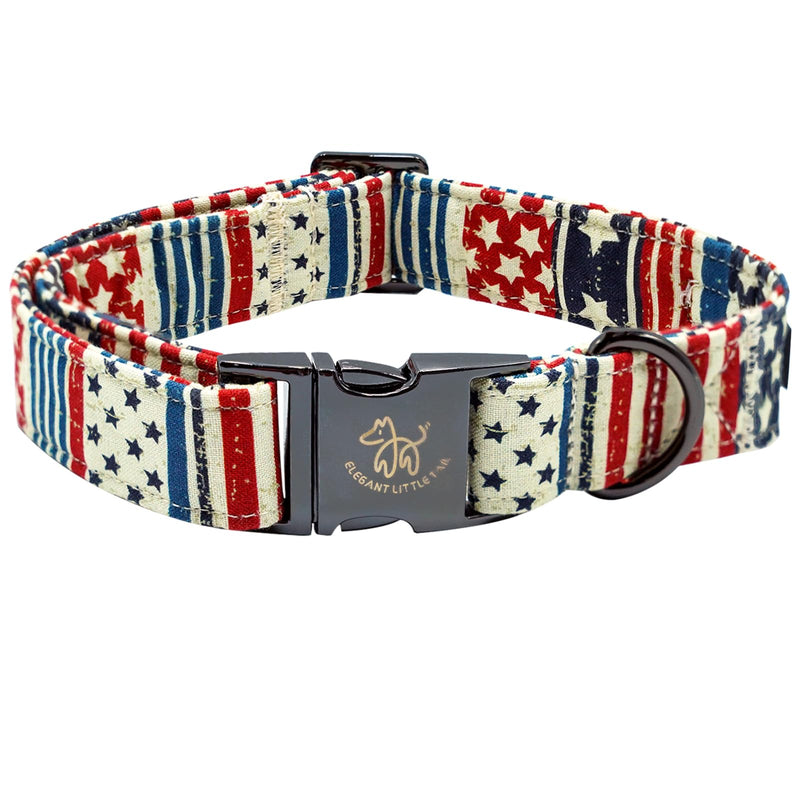Elegant little tail Independence Dog Collar, Holiday Pet Collar Patriotic Dog Durable Dog Collars Girl or Boy Soft Pet Gift Adjustable Dog Collar for Small Medium Large Dogs