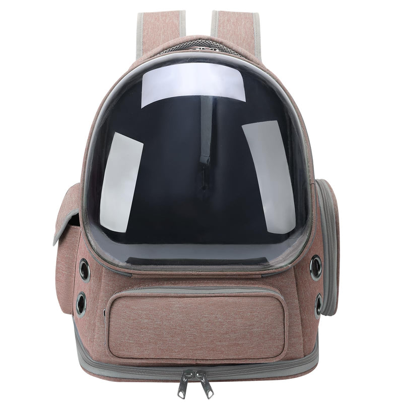 GixDix Cat Backpack Carrier for Cats and Small Dogs, Breathable Cat Bubble Backpack, Airline Approved Pet Travel Carrier for Hiking Camping Outdoor(Brown)