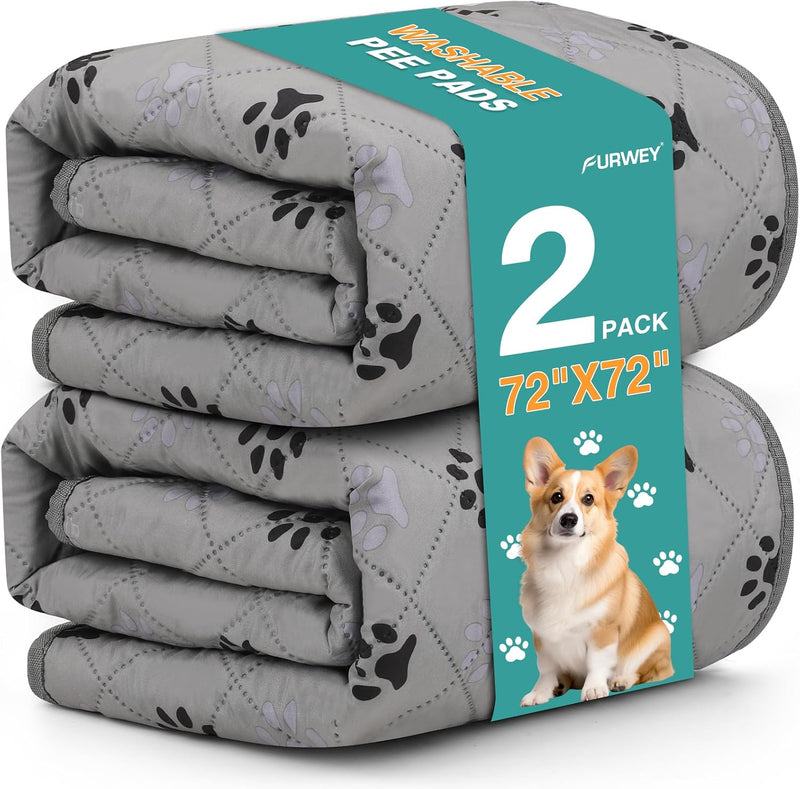 FUWERY Extra Large Washable Pee Pads for Dogs, 72