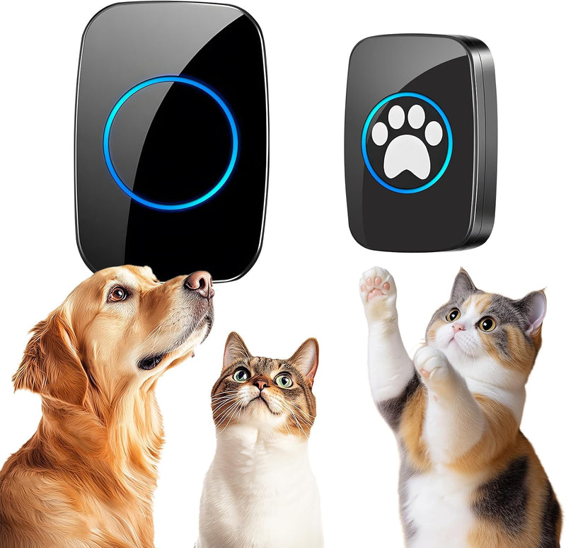 Edge Touch Dog Bell – Blk Wireless Dog Door Bell (1 Bell & 1 Chime)