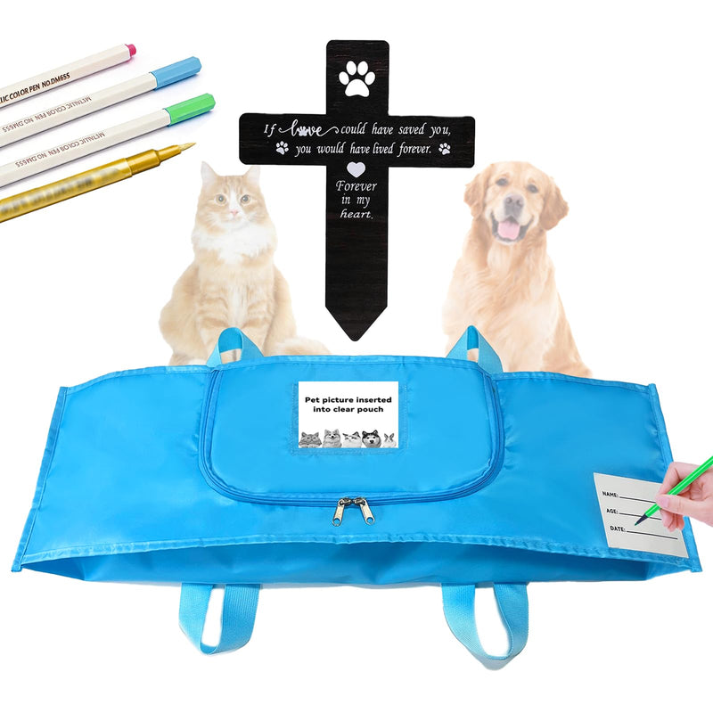 JWIZYOTR Eco-Friendly Pet Casket Body Bag, Pet Burial Box with Dignity, Dog Casket for Burial and Cremation by Customizing with Your Own Words for All Pets - Dogs, Cats, Rabbits and More.(S
