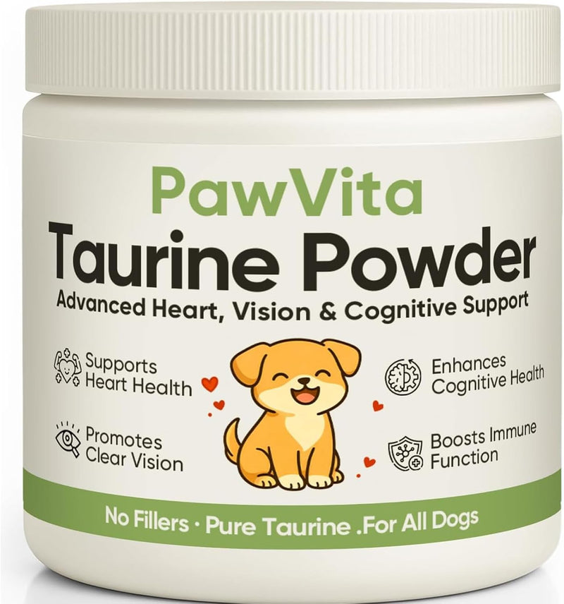 PawVita Pure Taurine Powder for Dogs, 99.9% Pure Taurine, Supports Heart Health, Vision, Skin & Coat & Daily Wellness(1)