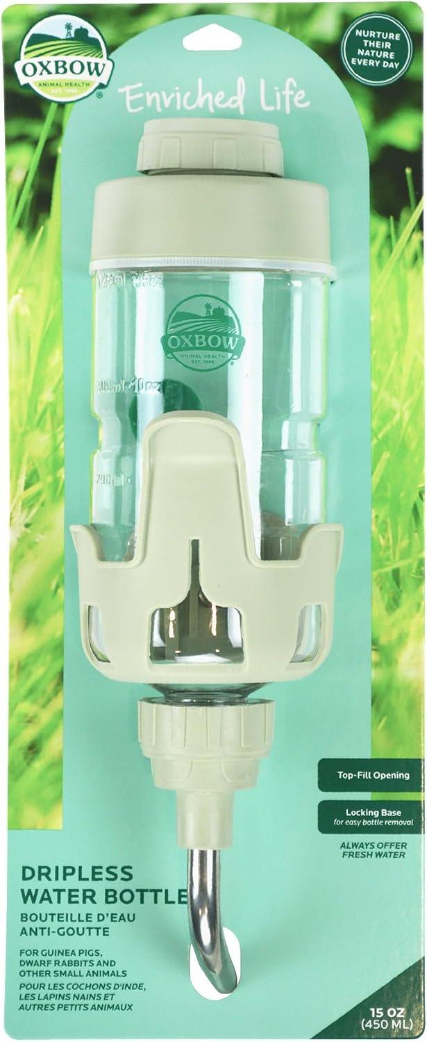 Oxbow Dripless Guinea Pig Water Bottle & Rabbit Water Bottle, 15 oz / 450ml