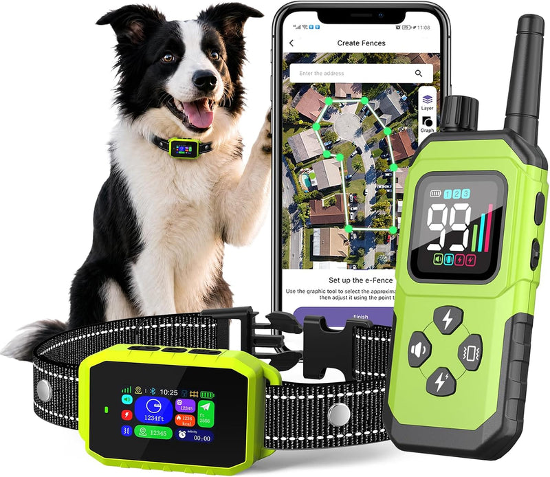 GPS Wireless Dog Fence, 2-1 Smart GPS Wireless Dog Fence& Training Collar
