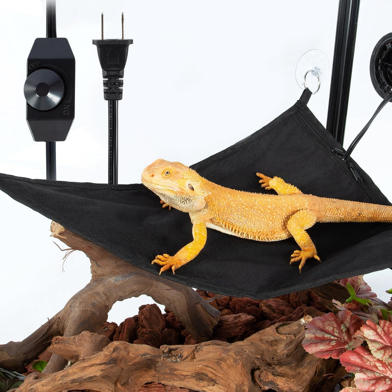 REPTI ZOO Reptile Heating Hammock, Reptile Hammock and Reptile Heating Pad with Dimming Temprature Controller 2-in-1 for