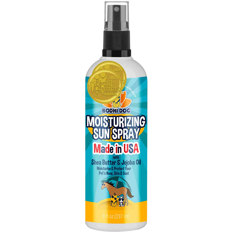 Bodhi Dog Sunscreen Moisturizing Pet Sun Spray - Safe for Dogs, Cats & Horses - Natural Protection for Skin, Coat, Nose, Ears - Hydrating & Non-Toxic - Made in USA (8 Fl Oz)