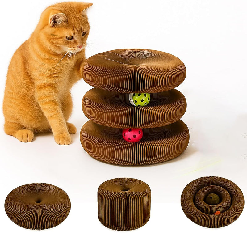 Interactive Cat Toy, Kitty Curls Cat Scratcher, Twisty Paws Cat Scratching Post, Kitty Kurls Magic Organ Cat Scratch Pad