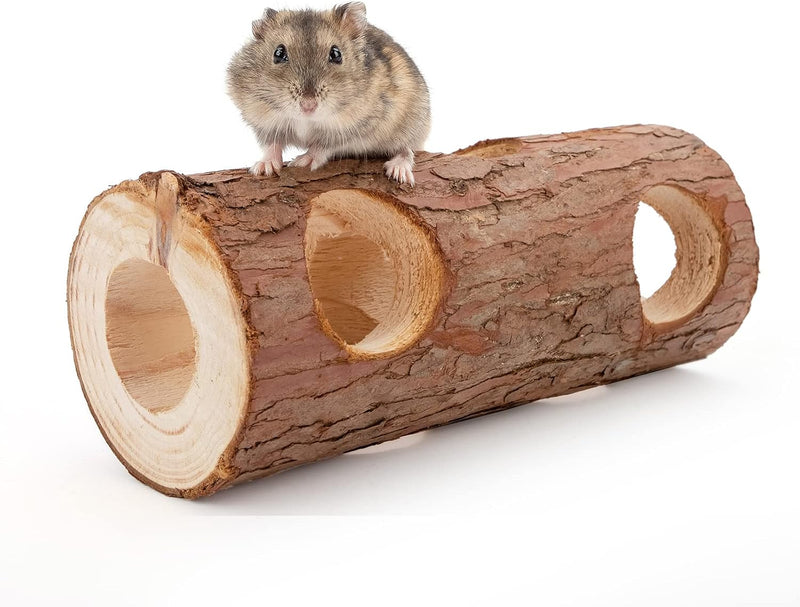Niteangel Natural Wooden Hamster Mouse Tunnel Tube Toy Forest Hollow Tree Trunk