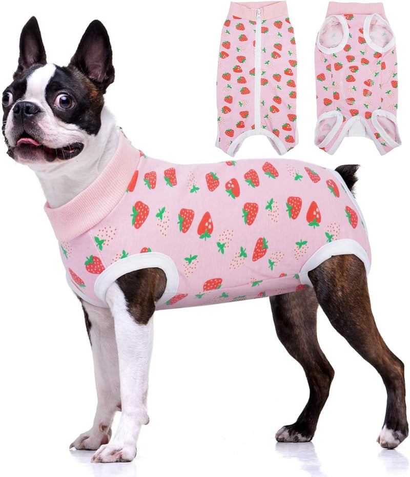BRKURLEG Dog Recovery Suit Female Male for Small Medium Dogs, Pink XXL
