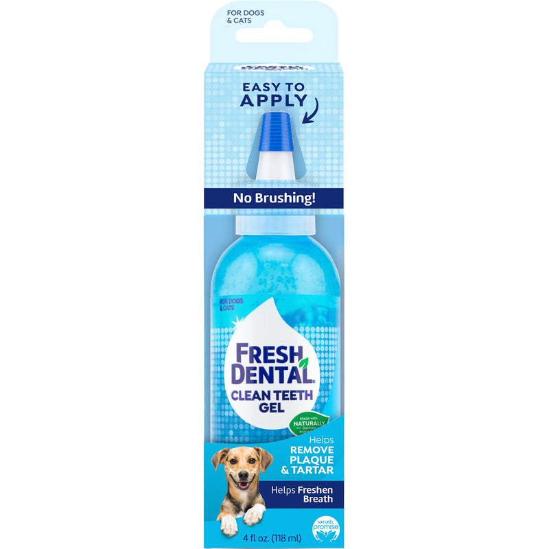 Fresh Dental Dog Toothpaste for Teeth Cleaning, Dog Breath Freshener, Easy Plaque & Tartar Remover Gel, No Toothbrush Needed, Effortless Dental Care, Minty Flavored Toothpaste, Made in USA, 4oz.