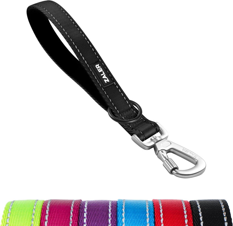 ZALER Short Dog Leash 1 ft, 12 Inches Traffic Leashes for Dogs, Nylon Reflective Dog Lead with Padded Handle, Heavy Duty